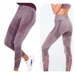 NWT VS Pink M maroon seamless high waisted tights